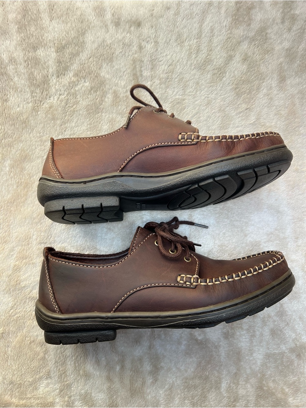 Hush Puppies Brown Genuine Leather Lace-Up Casual Oxford Shoes View 3